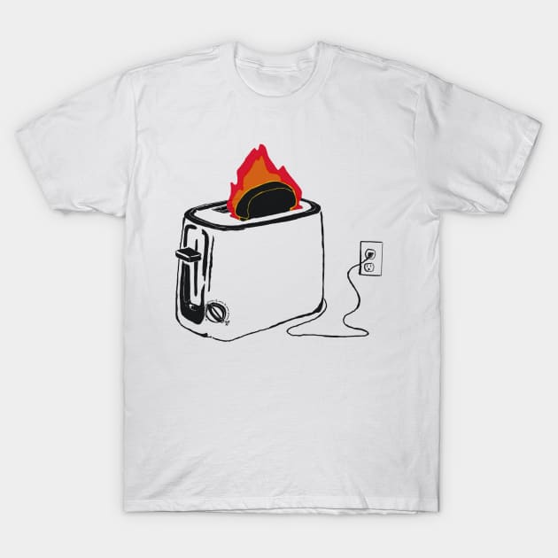 Toaster Fire T-Shirt by Animal Surrealism